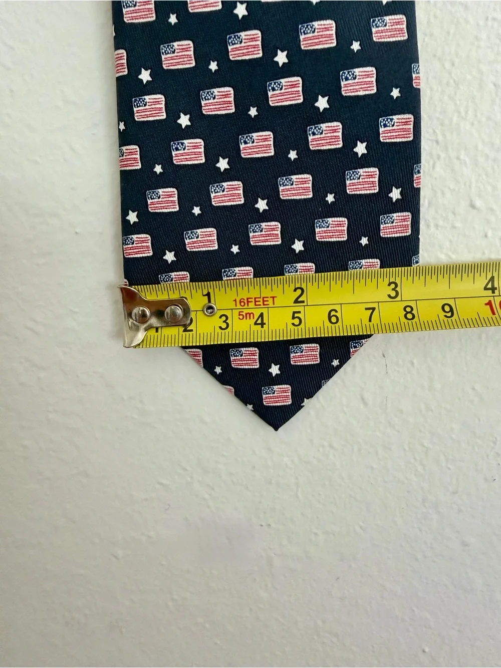 Vineyard Vines Boy’s American Flag Stars Silk Tie Navy Blue Handmade USA